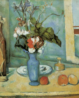 Flowers in vase by Paul Cezanne
