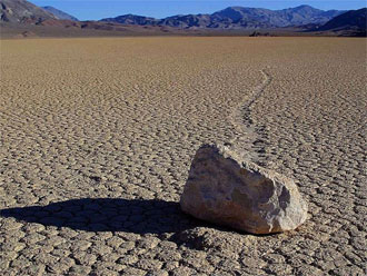 Large rock in desert